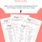 Zone Deep Cleaning Routine Free Printable My Organized Tribe Free